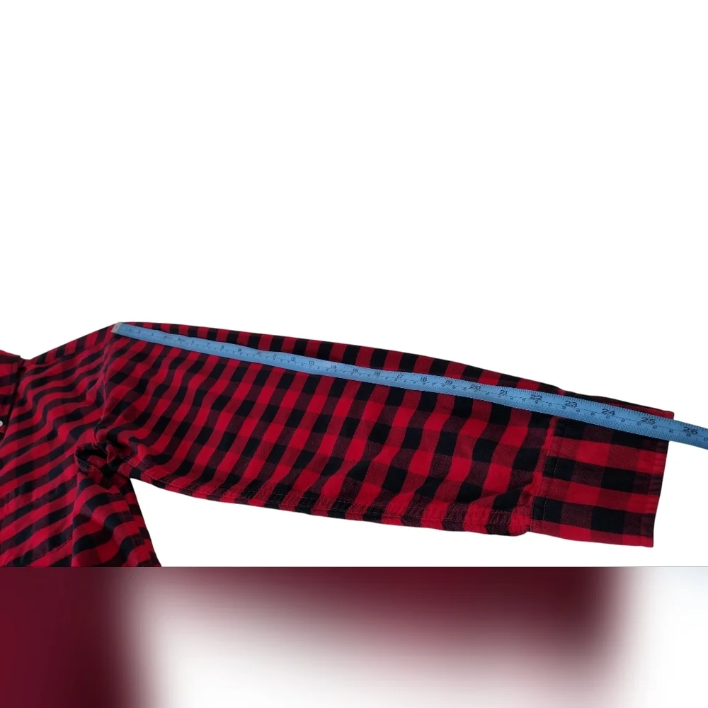 J. Crew Red Black Plaid Casual Button Down Shirt Sz M - Picture 14 of 14